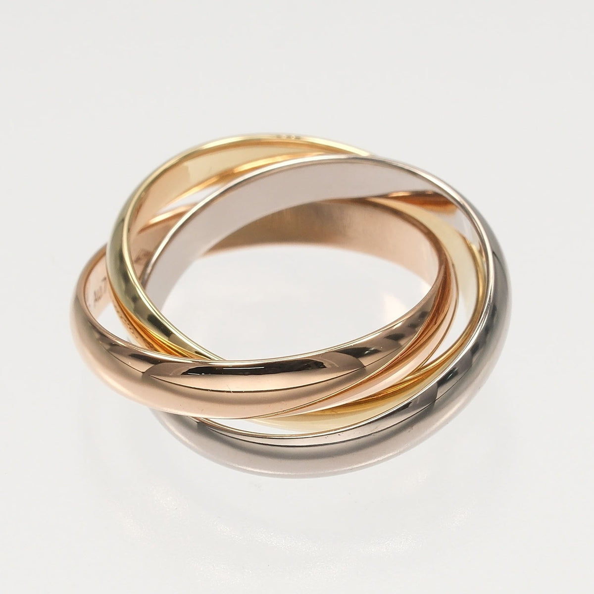 Vendome Louis Cartier Band Ring 18K Tricolor Gold