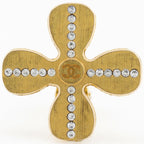 CC Logo Clover Clip-On Earrings Metal