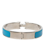 Click H Bracelet Metal Enamel Blue and Silver