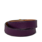 Kelly Double Tour Bracelet Swift Leather Gold Hardware Purple