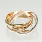 Vendome Louis Cartier Band Ring 18K Tricolor Gold