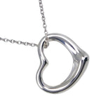 Open Heart Pendant Necklace Sterling Silver 13mm