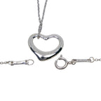 Open Heart Pendant Necklace Sterling Silver 13mm