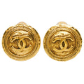 CC Logo Clip-On Earrings Metal Gold-Tone Metal