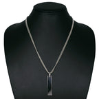 Bar Pendant Necklace Sterling Silver Ball Chain
