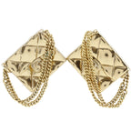 Matelasse Bag Motif Clip Earrings Metal