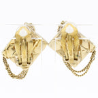 Matelasse Bag Motif Clip Earrings Metal