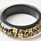 Bracelet Resin and Rhinestone Black Blue Red