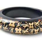 Bracelet Resin and Rhinestone Black Blue Red