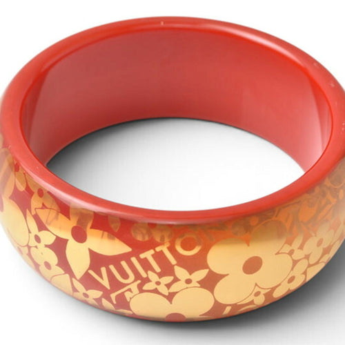 Bangle Bracelet Plastic Red Orange Medium