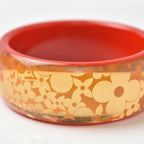 Bangle Bracelet Plastic Red Orange Medium