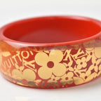 Bangle Bracelet Plastic Red Orange Medium