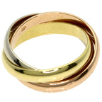 Vendome Louis Cartier Band Ring 18K Tricolor Gold