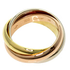 Vendome Louis Cartier Band Ring 18K Tricolor Gold