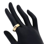 Vendome Louis Cartier Band Ring 18K Tricolor Gold