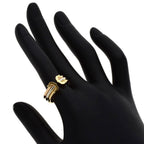 Vendome Louis Cartier Band Ring 18K Tricolor Gold