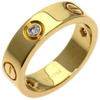 Ring 18K Yellow Gold with Half Diamond