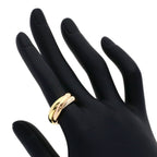 Vendome Louis Cartier Band Ring 18K Tricolor Gold