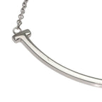 T Smile Pendant Necklace 18K White Gold
