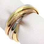 Vendome Louis Cartier Band Ring 18K Tricolor Gold