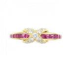 Ring 18K Yellow Gold with Diamond and Ruby
