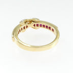 Ring 18K Yellow Gold with Diamond and Ruby