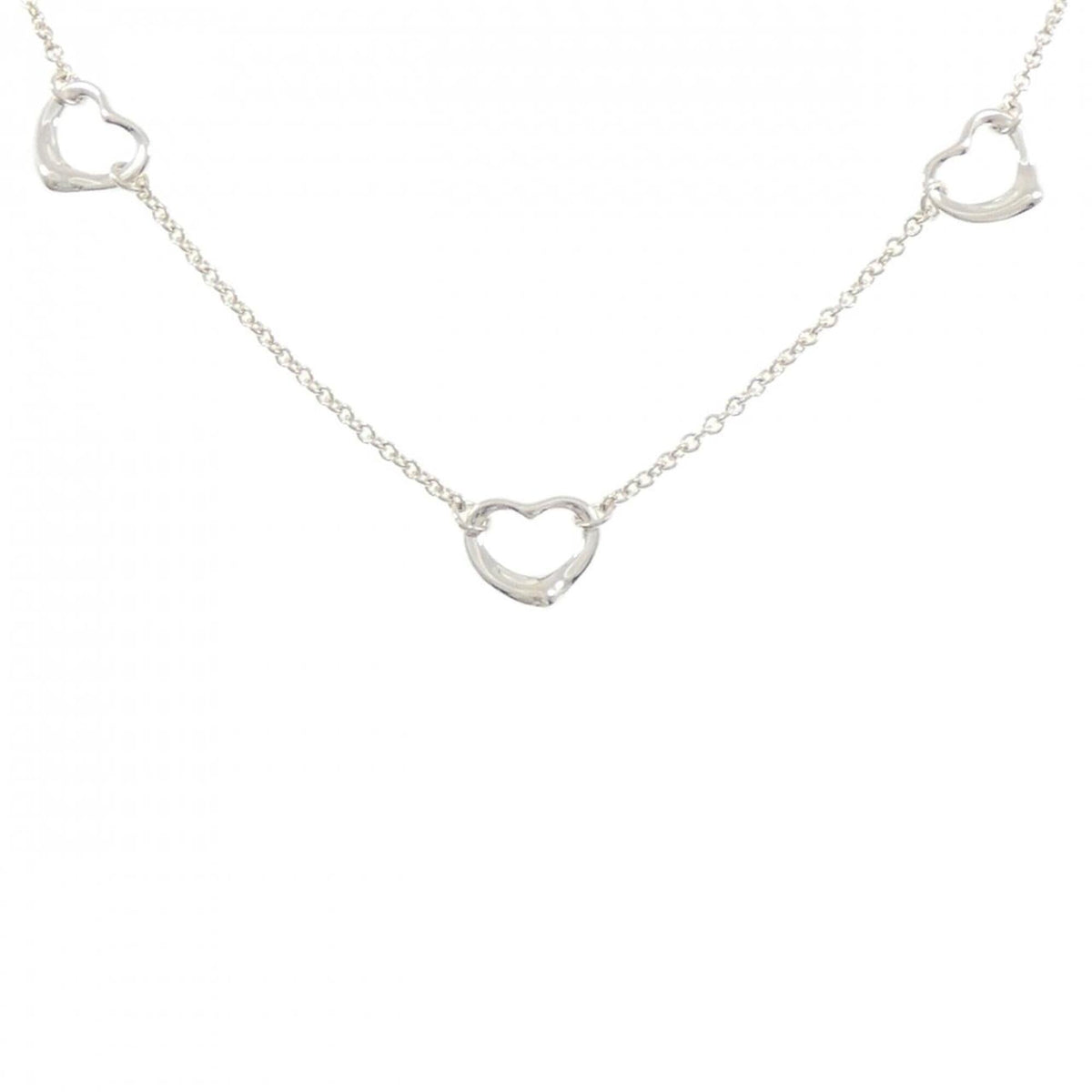 Open Heart Pendant Necklace Sterling Silver 1.6mm