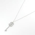 Quattra Heart Key Pendant Necklace Platinum with Diamond