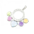 Allegra Pendant Necklace 18K White Gold with Amethyst Peridot Topaz and Tourmaline