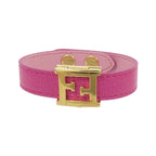 Charm Bracelet Leather Gold and Pink