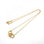 Double Loop Pendant Necklace 18K Yellow Gold