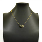 Double Loop Pendant Necklace 18K Yellow Gold