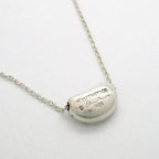 Bean Pendant Necklace Sterling Silver 7.5mm