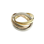 Vendome Louis Cartier Band Ring 18K Tricolor Gold