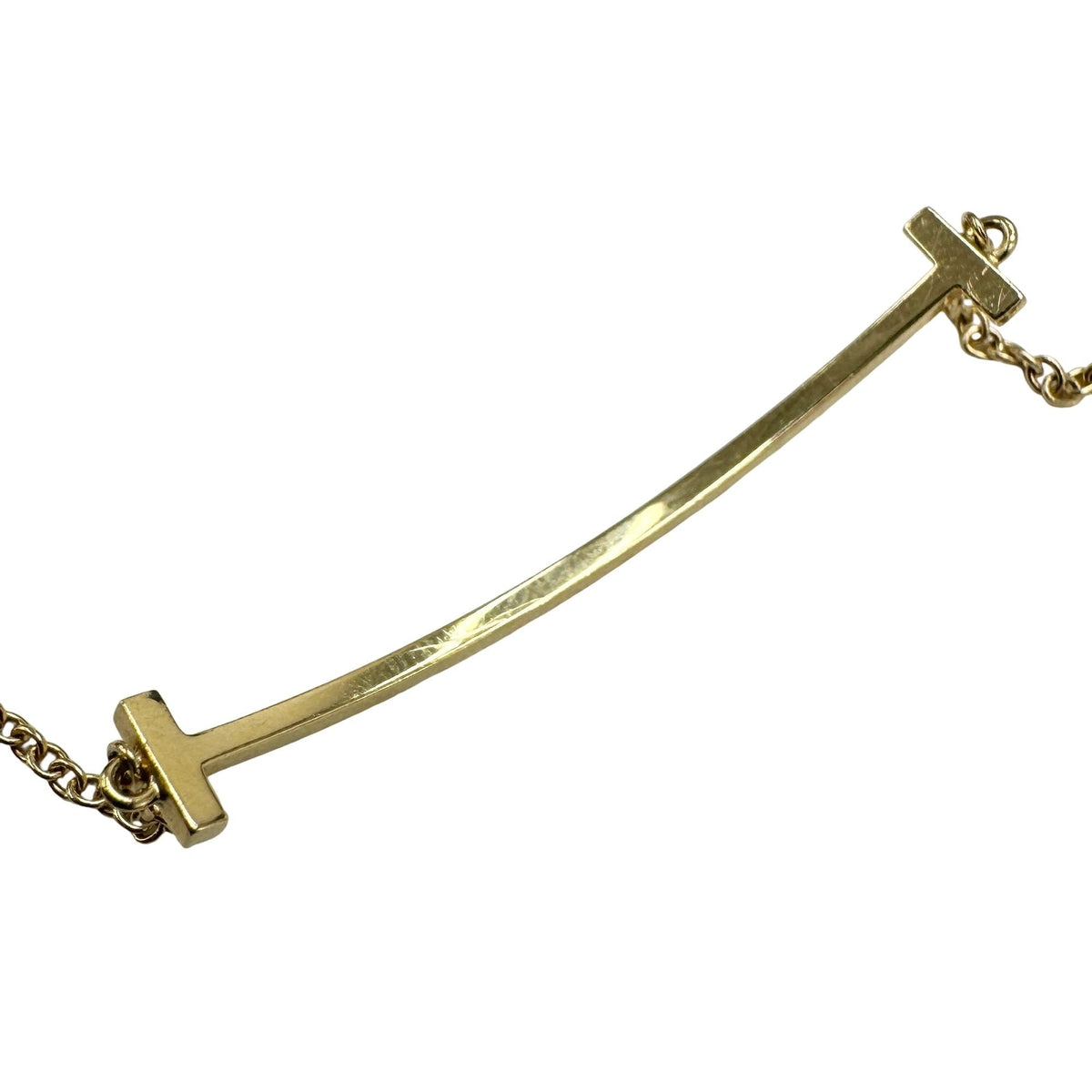 T Smile Pendant Necklace 18K Yellow Gold