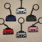 Multi-Color Car-Shaped Metal Keychain